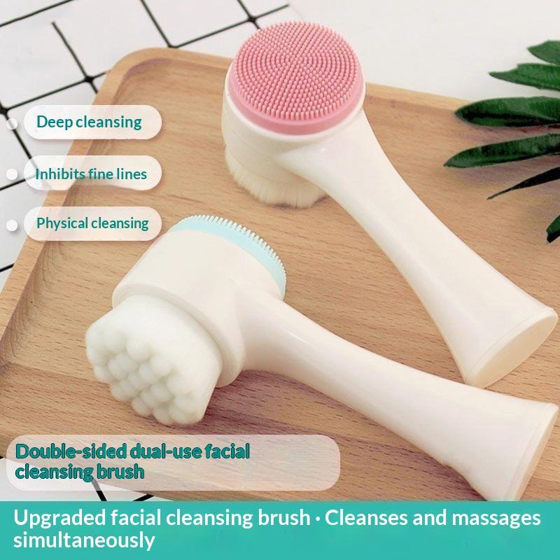Silicone Face Scrubber Electric - 3D Double Silicone Facial Cleansing Brush