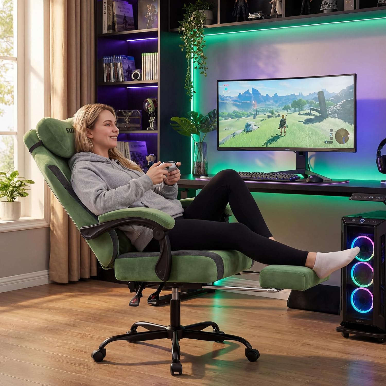 Fabric Video Gaming Chair, Erg - Massage ulasan dan harga