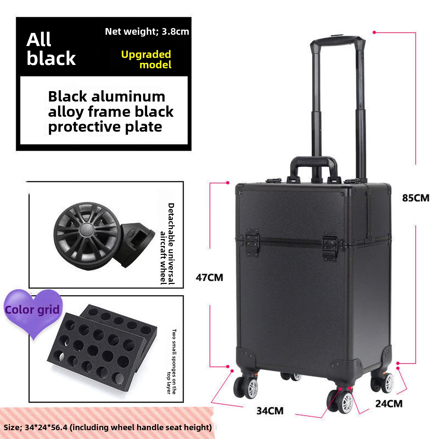 Rolling Makeup Case, Lockable  - Makeup ulasan dan harga