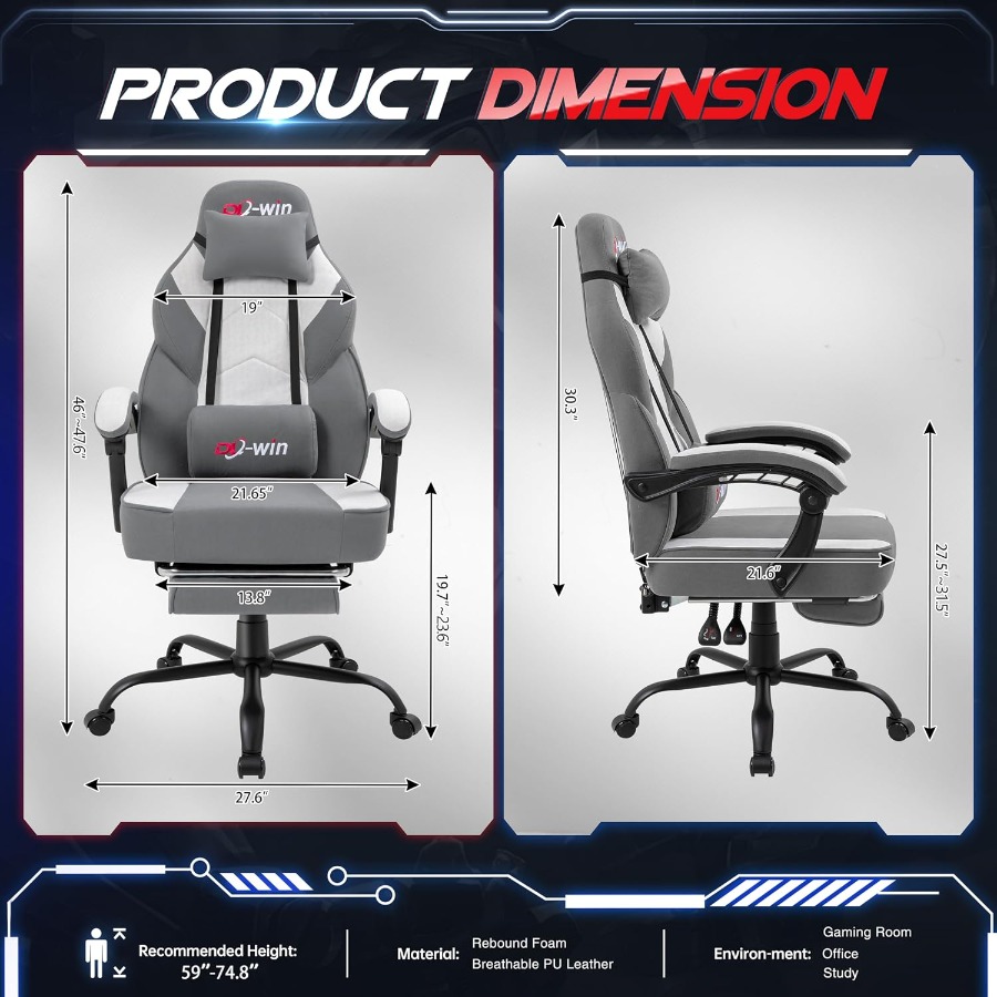 Gaming Chair for Adults with F - Massage ulasan dan harga