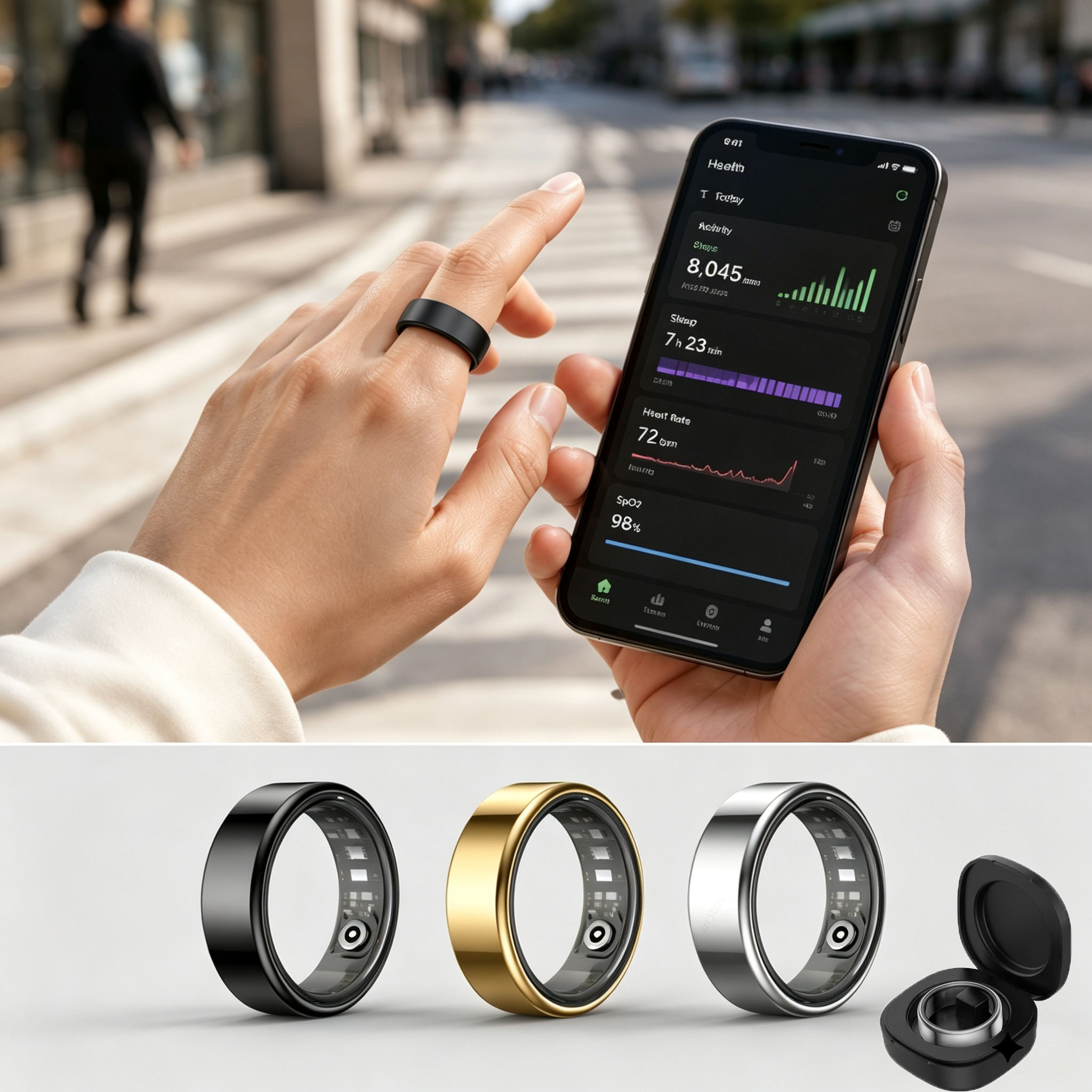 Smart Ring Heart Rate Blood Pr - Health Monitors ulasan dan harga