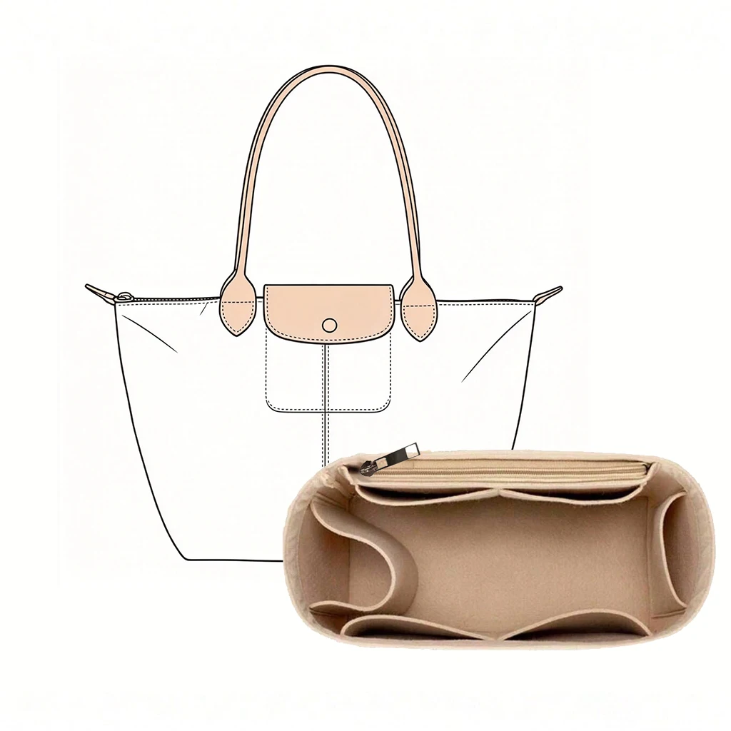 Bag Organizer Felt Purse Inser - Makeup ulasan dan harga