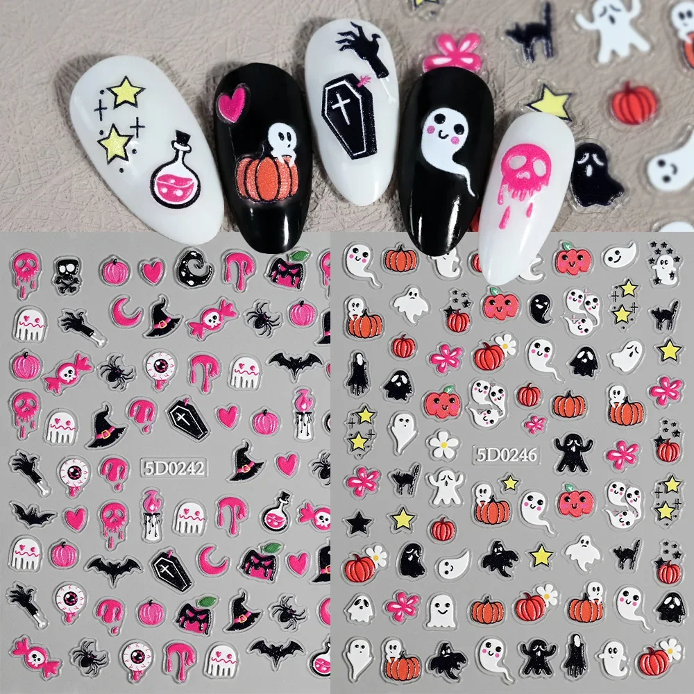 1sheet 5D Halloween Nail Stick - Nail Art ulasan dan harga