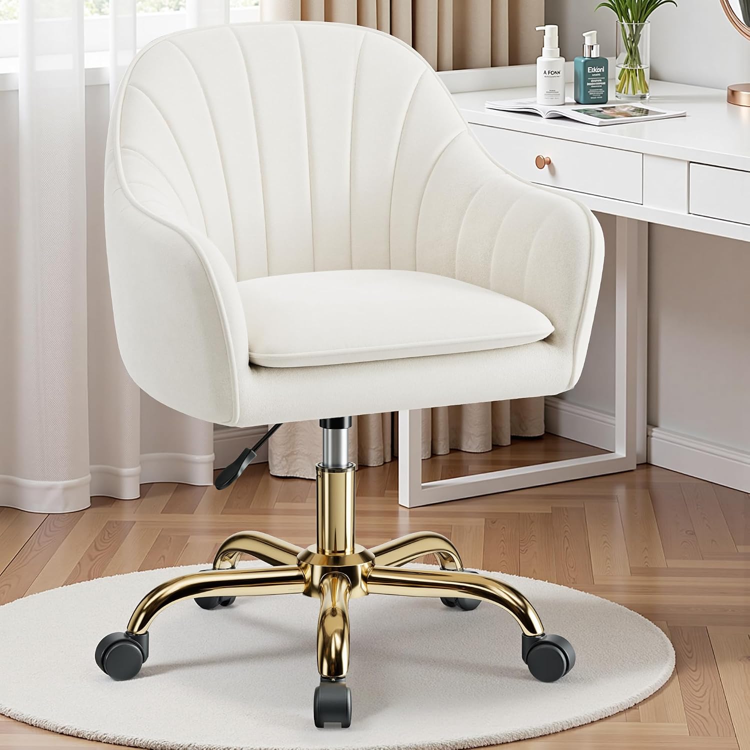 Vanity Chair with Wheels, Comf - Makeup ulasan dan harga