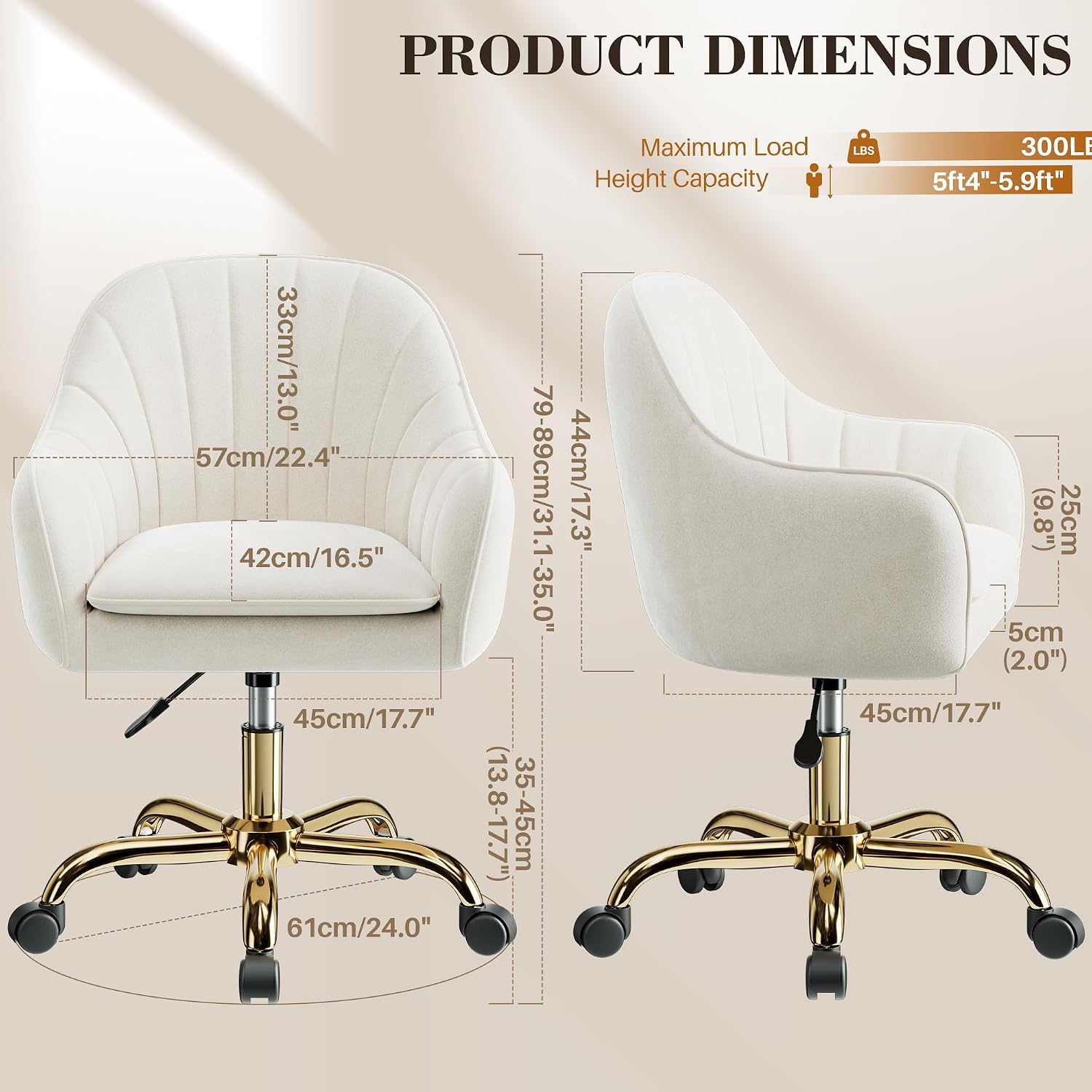 Vanity Chair with Wheels, Comf - Makeup ulasan dan harga