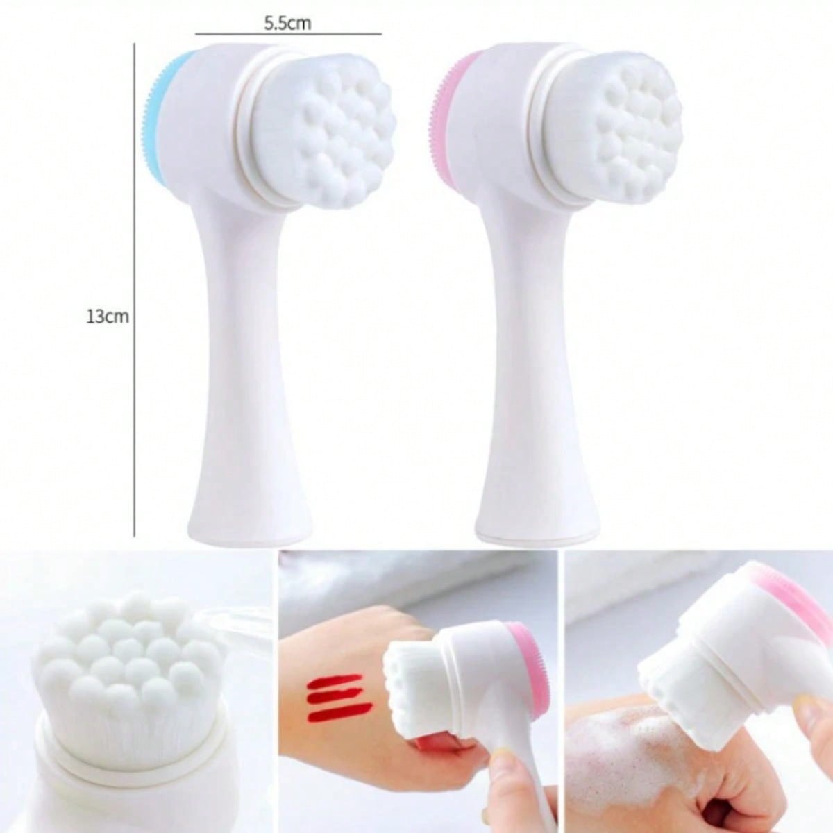 Double Sided Facial Cleanser S - Silicone Face Scrubber Electric ulasan dan harga
