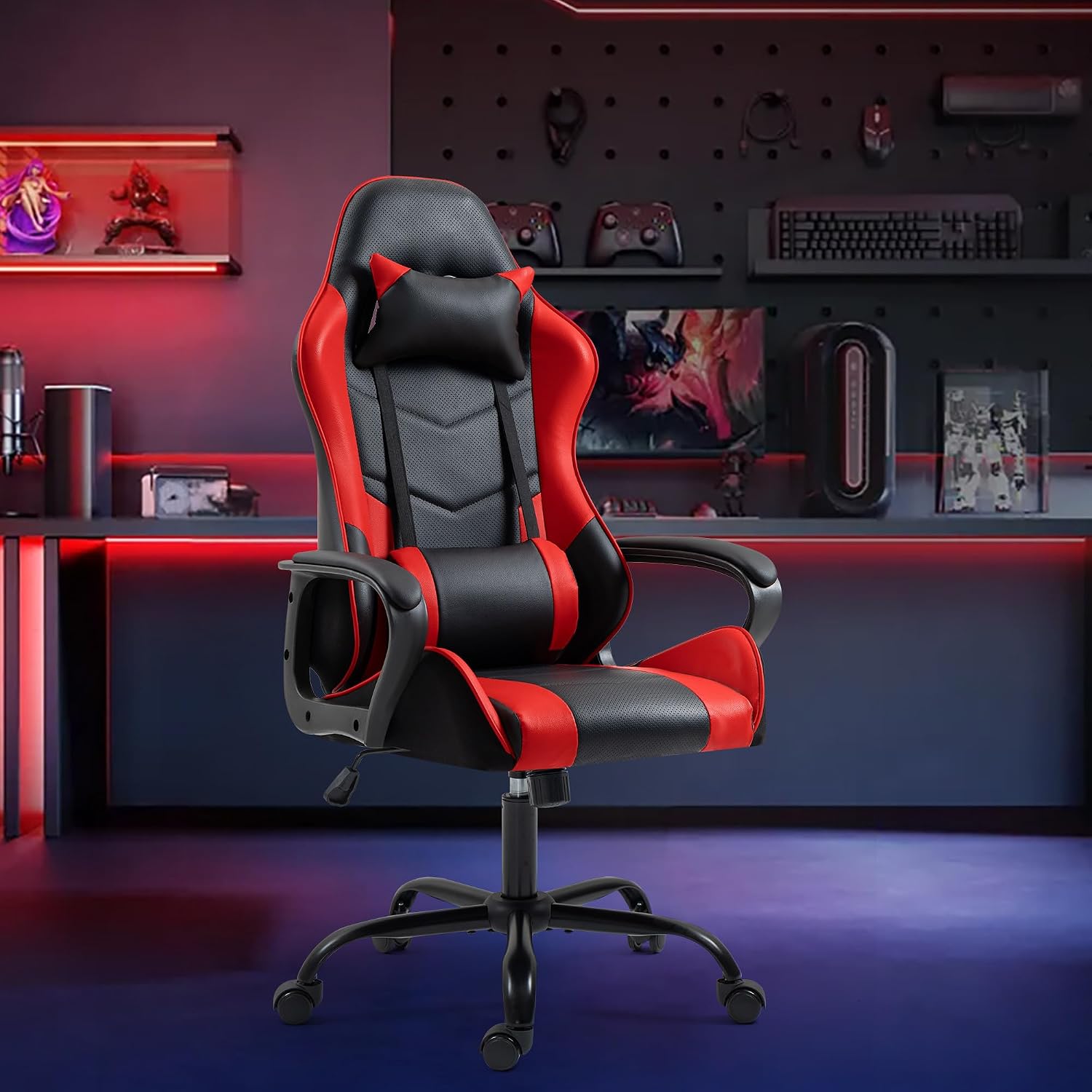 Red Ergonomic Gaming Chair Mas - Massage ulasan dan harga